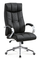 Chaises de bureau exécutives populaires en cuir véritable pour visiteurs et salles de conférence, réglables en hauteur, avec roulettes et coussin en cuir