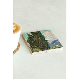 แผ่นรองแก้วลายวินเซนต์ แวนโก๊ะ รุ่นหินเดี่ยว ดีไซน์สี่เหลี่ยม สำหรับธุรกิจ ของขวัญ หรือของแจก - Product Image 2