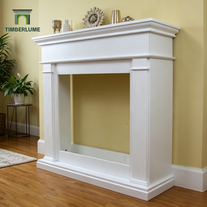 Ensemble de cheminée autoportant moderne en MDF blanc, vente en gros | Manteau de cheminée sur mesure pour foyer électrique <span class=keywords><strong>ou</strong></span> à l'<span class=keywords><strong>ethanol</strong></span> - Product Image 1