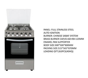 도매 스탠딩 스테인리스 4구 가스레인지 오븐 및 그릴 포함 가정용 주방용 - Product Image 2