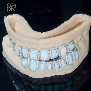 เครื่องทดสอบเพชรผ่านเพชรมอสซานไนท์กริลลิซสไตล์ฮิปฮอป925เงิน VVS เพชรวงฟันโอปอลจิวเวอรี่ผู้ชายผู้หญิง - Product Image 1