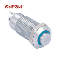 Zte-bouton-poussoir Miniature 12mm en acier inoxydable, 1 pc, 2 broches, interrupteurs de bouton-poussoir éclairé