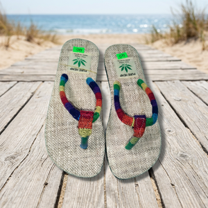 Tongs en chanvre naturel faites à la main, sandales de plage écologiques, durables, légères, rayées, unisexes, été, étiquette privée personnalisée - Product Image 6