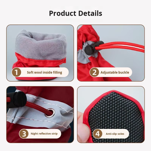 मत्स्य राजकुमारी नए समायोज्य नरम नीचे कुत्ते जूते गैर-पर्ची गंदगी प्रतिरोधी जलरोधी जलरोधक मखमली पैर कवर कुत्ते के मोजे - Product Image 2