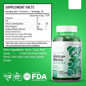 Жевательные конфеты с экстрактом гинкго билоба для улучшения памяти и когнитивных функций, улучшения кровообращения, OEM-производство, индивидуальные жевательные добавки - Product Image 2