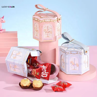 Prix d'usine de gros personnalisé de luxe Emballage de boîte-cadeau en papier pour bonbons au chocolat avec fête d'anniversaire de mariage