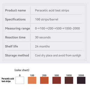 사용자 정의 <span class=keywords><strong>Peracetic</strong></span> <span class=keywords><strong>acid</strong></span> 테스트 스트립 <span class=keywords><strong>Peracetic</strong></span> <span class=keywords><strong>acid</strong></span> 물 테스트 지원 - Product Image 6