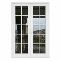 Ventana Abatible de PVC Blanco Brillante, Multirrejilla, Apertura Interior, Fácil de Limpiar, Bajo Mantenimiento, Ecológica, Cálida y Confiable