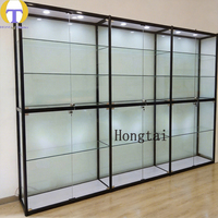 Vitrines modernes en verre trempé avec éclairage LED Armoire de rangement étanche et robuste pour magasins de détail