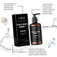 Ensemble de sérum crème liquide au collagène multi-peptides OEM 3000 Plus avec glycérine 100 ml, raffermissant, hydratant, blanchissant, anti-âge, élasticité