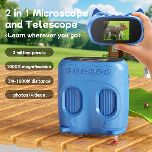 Télescope et microscope 2-en-1 pour enfants débutants, loupe 1000x pour l'étude cellulaire, lunette d'observation 10x pour l'observation de la nature en extérieur - Product Image 2