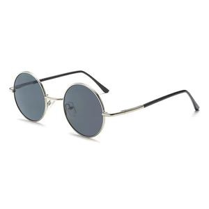 Gafas de sol con montura redonda, montura completa de metal negro, unisex, cara cuadrada 8821 - Product Image 4