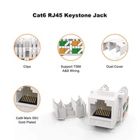 RJ45 Cat6/Cat6a UTP 90 Grad und 180 Grad Keystone-Buchse von Kecheng (Weißes PC/ABS-Material)