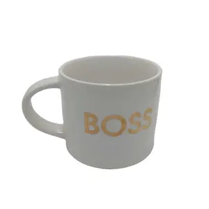 Handgemalte Gold Boss Druck Steinzeug Kaffeetasse, 16 Unzen, Keramik Geschenke & Handwerk