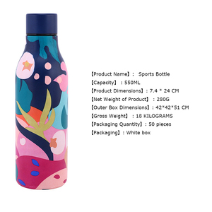 Botella Térmica de Acero Inoxidable 304, Vaso para Vino, Coche, Refrescos, Deportes, Agua, Personalizado con Estampado Floral Abstracto, Promocional - Product Image 5