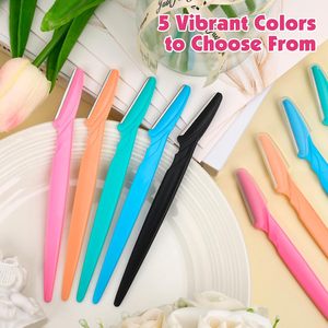 100 rasoirs pour sourcils et visage pour femmes et hommes, rasoirs faciaux multicolores avec protections, sûrs pour les débutants - Product Image 4