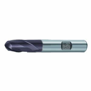 Fresa de extremo esférico HSS-Co TA1418 con recubrimiento de TiAlN, helicoidal de 30 grados, 2 filos - Product Image 2