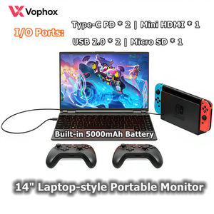 Monitor Portátil OEM Personalizado de 14 Pulgadas, Estilo Laptop con Teclado, Batería de 5000 mAh, Tipo C, Mini HDMI, Pantalla para Teléfono y <span class=keywords><strong>PC</strong></span> - Product Image 1