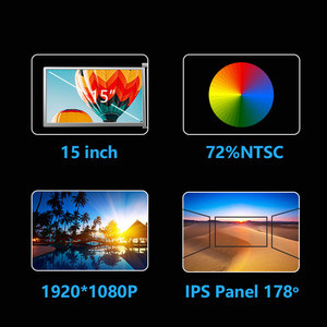 Màn Hình FOPO Ba Múi Giờ, Màn Hình <span class=keywords><strong>15</strong></span> Inch FULL HD 1080P Với Công Suất USB C Hai Màn Hình Cho Máy Tính Xách Tay - Product Image 2