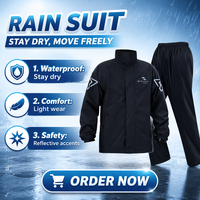 Combinaison de pluie réfléchissante pour moto, veste et pantalon imperméables, ensemble pour homme et femme, équipement de pluie pour la conduite nocturne, sans PFAS, conforme aux normes européennes, pour l'extérieur