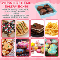 Mini boîtes jetables pour charcuterie et desserts avec couvercles transparents, contenants alimentaires rigides en papier kraft pour gâteaux et sandwichs