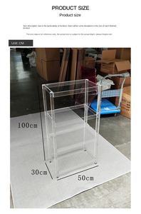 Étagère de rangement multi-niveaux en acrylique au design français moderne pour salle de bain, toilettes, douche et balcon - Étagère de présentation au sol - Product Image 6
