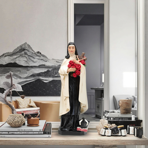 Figura Decorativa de Resina Personalizada de la Virgen María, Pintada a Mano, Modelo Católico Religioso de Santa <span class=keywords><strong>Teresa</strong></span>, Decoración Navideña para el Hogar, Modelo Coleccionable para Exteriores - Product Image 4