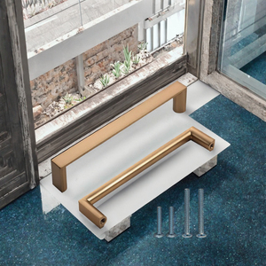 Poignées de tiroir contemporaines en tube rond en zinc en forme de T pour armoires de cuisine, poignées de porte coulissante en verre, grande poignée de porte double face - Product Image 3