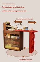 Table de bar mobile extensible en bois de style nordique avec tiroirs de rangement multi-niveaux pour la maison, le salon, le balcon, les espaces étroits ou les îlots de loisirs