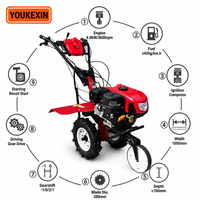 Cultivateur agricole diesel YKX, motoculteur robuste avec embrayage amélioré, blocage de différentiel et attache PTO