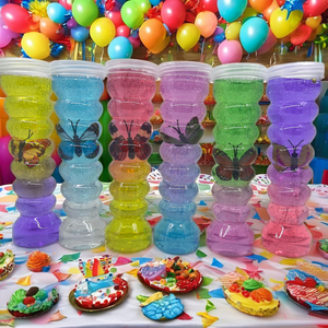 Slime con Purpurina de Mariposa al por Mayor, Juguetes de Slime de Diseño Sencillo con Colores Mezclados, Kit de Slime de Arcilla Cristalina en Vaso Alto, Extra Elástico - Product Image 2
