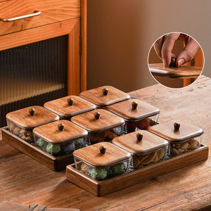 Prato De Frutas De Madeira De Alta Qualidade Para Casa Prato De Lanche Com Frutos Secos Divididos Placa De Vidro Quadrada Para Casamentos e Festas - Product Image 3