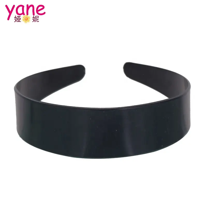 Basic Hair Accessories Semi-finished Black Plastic Headband No Teeth and Can Custom for Women Unisex Plastic Headband,plastic