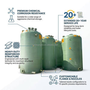 Tanques de Almacenamiento de Productos Químicos GRP FRP Directo de Fábrica para Almacenamiento de Líquidos Potables con Garantía de 5+ Años y Anticorrosión - Product Image 2