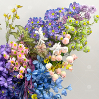 Nouvelle Murale Florale Populaire en Soie Artificielle, Design Écologique, Plusieurs Couleurs Personnalisables pour Fond de Mariage Moderne