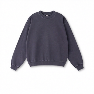 Men's Unisex Oversized Hooded Button Sweatshirt 345G Fleece <b>Light</b> Gray Casual Knitted Solid Color Autumn Wear 3D Embossed - Product Image 1