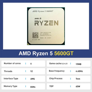 Nuevo Procesador para 5 5600GT de 6 Núcleos y <span class=keywords><strong>12</strong></span> Subprocesos a 3.6GHz, Procesador de Escritorio con Gráficos Integrados Radeon, Caché L3 de 16MB, Socket AM4 - Product Image 3