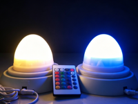 Unité d'éclairage LED rechargeable pour remplacement de base de lampe globe LED, étanche, avec télécommande et batterie