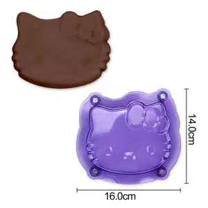 Molde de chocolate de gatinho, ferramentas de decoração para fondant, cupcake, utensílios de cozinha para festas, decoração de bolo