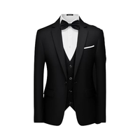 Setelan tuksedo pria elegan, setelan tuksedo satu kancing, ramping, 3 potong, setelan bisnis XL dengan ritsleting bulu datar, kancing tunggal, elegan, untuk pria
