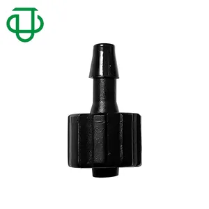 JU UV Blocking Black PP 1/8"ID Tubing 3.2mm Barbed Luer Connector Male Luer Lock to Barb Tapered Fitting