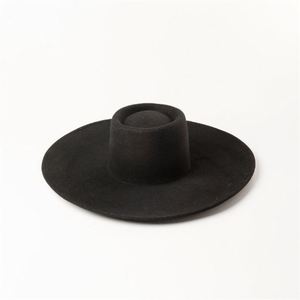 X1272 Sombreros Fedora de Lana Unisex, Ligeros, de Copa Plana, con Ala Ancha, Estilo Catwalk, Gorras de Fieltro con Borde Grande, Ajustables - Product Image 3
