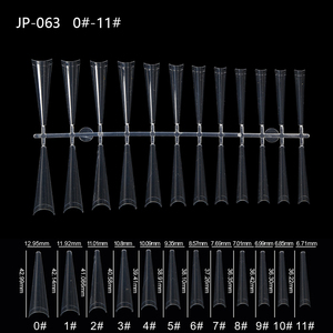 ปลายเล็บปลอมทรงแหลม 4XL แบบครึ่งเล็บ ไม่มีโค้ง C ขนาด XXL ปลายเล็บแหลมคม - Product Image 2