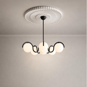 Lustre Sputnik de luxe à 6 bras en laiton, luminaire de plafond moderne du milieu du siècle pour salle à manger, cuisine, décoration intérieure - Product Image 2