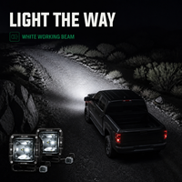 مصباح عمل LED مربع الشكل HSSH بدرجة حماية IP69K بلونين أبيض وأصفر لتعديل المركبات الوعرة