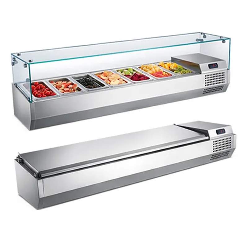 Supermarket Salad Equipment Display Showcase Refrigerators,Commercial Counter Top Salad Bar Refrigerator