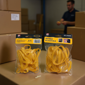 Banda Elastica Rubber Bands 60x8mm Yellow Packaging Ties - Product Image 3