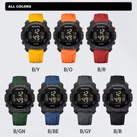 Montre numérique NAVIFORCE 7104 pour homme, chronographe sportif, chronomètre, étanche, montre électronique tendance pour homme, orange