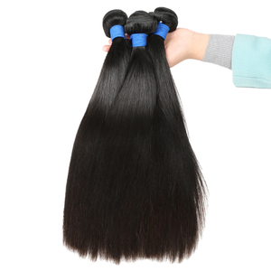 Extensiones de Cabello Humano Virgen Indio Liso Remy, Doble Trama, Color Negro Natural - Product Image 1