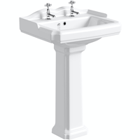 Ensemble de lavabo en céramique pour hôtel, lavabo blanc de luxe, lavabo en porcelaine autoportant, salle à manger, lavabo antique, lavabo sur pied